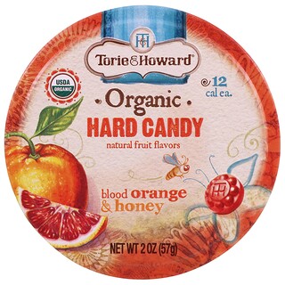 Torie & Howard, Органические леденцы, красный апельсин и мед, 57 г (2 унции)