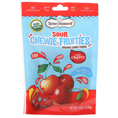 

Torie & Howard Sour Chewie Fruities Organic Candy Chews Sour Cherry 4 oz (113.40 g)