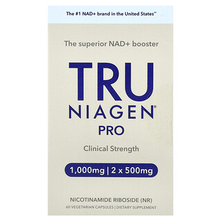 Tru Niagen, Pro, никотинамид рибозид, 60 вегетарианских капсул (500 мг в 1 капсуле)