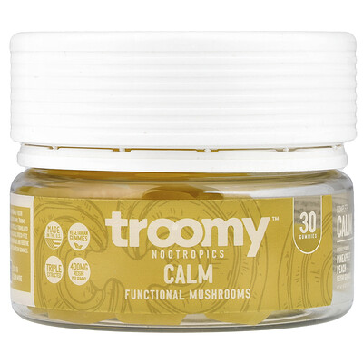 Product Image for Troomy Nootropics, Calm, Functional Mushrooms Gummies, Pineapple Peach, 30 Gummies