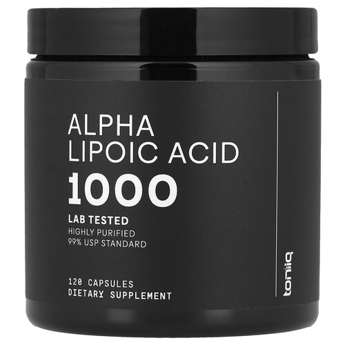 Toniiq, Alpha-Liponsäure 1000, 120 Kapseln (500 mg pro Kapsel)
