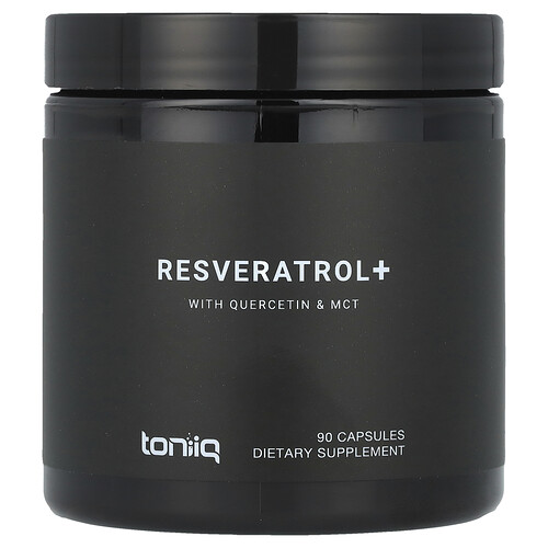 Toniiq, Resveratrol+, With Quercetin & MCT, Resveratrol+, mit Quercetin und MCT, 90 Kapseln
