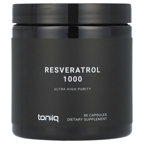 Toniiq, Resveratrol 1000, Resveratrol 1000, 60 Kapseln (500 mg pro Kapsel)