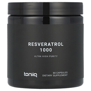Toniiq, Resvératrol 1000, 60 capsules (500 mg par capsule)