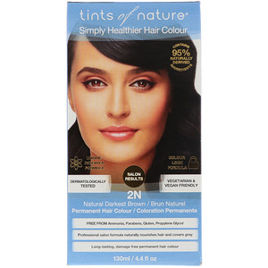 Отзывы о Тинтс оф Нэйчэр, Permanent Hair Color, Natural Darkest Brown, 2N, 4.4 fl oz (130 ml)