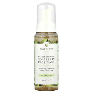 Tree To Tub, Нежная пенка для умывания Soapberry, для сухой, чувствительной кожи, без запаха, 120 мл (4 жидк. Унции)
