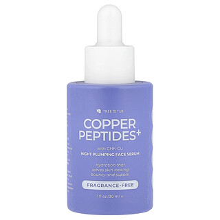 Tree to Tub, Péptidos de cobre y más, Sérum facial voluminizador de noche, Sin fragancia, 30 ml (1 oz. líq.)
