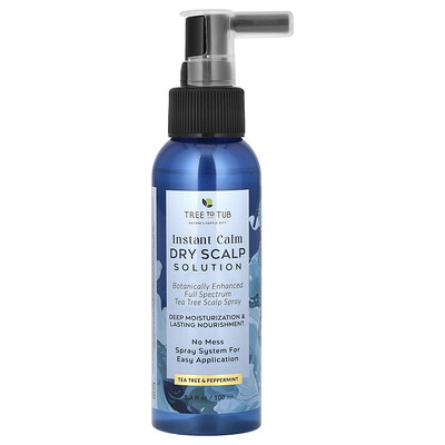 Tree To Tub Instant Calm Dry Scalp Solution Tea Tree & Peppermint 3.4 fl oz (100 ml)