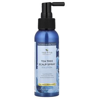 Tree To Tub, soluție spray pentru scalp cu arbore de ceai, arbore de ceai și izmă bună, 100 ml;