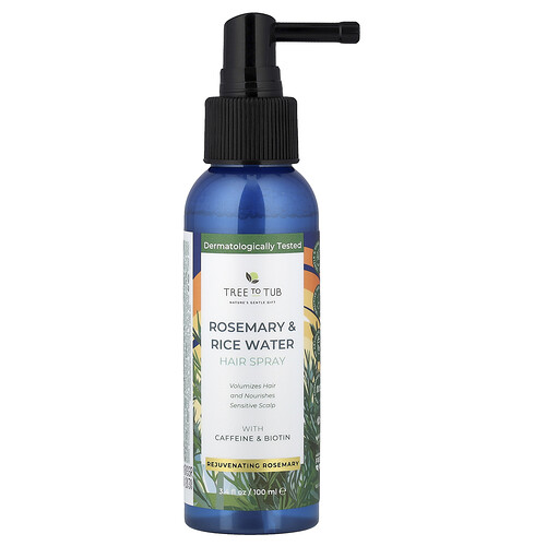 Tree To Tub, Volumizing Rosemary Rice Water Hair Spray, Volumen-Haarspray mit Rosmarin-Reiswasser, 100 ml (3,4 fl. oz.)