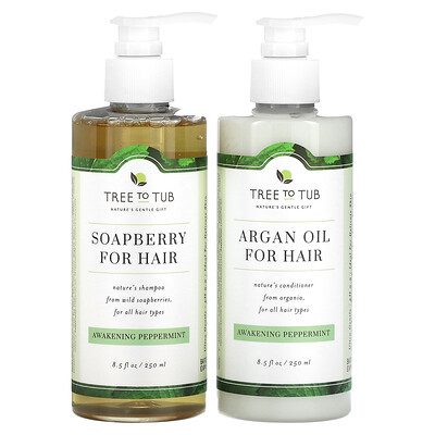 

Tree To Tub Soapberry Hair Care Set For All Hair Types Awakening Peppermint 2 Piece Set