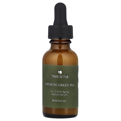 Tree To Tub  Ginseng Green Tea  3-in-1 Anti-Aging Retinol Serum  1 fl oz (30 ml)