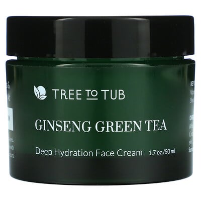 Tree To Tub ежедневное глубоко увлажняющее средство для чувствительной кожи, женьшень и зеленый чай, 50 мл (1,7 жидк. унции)