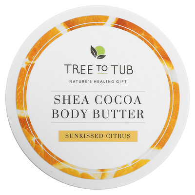 Tree To Tub масло для тела, ши и какао, солнечный цитрус, 200 мл (6,7 жидк. унции)