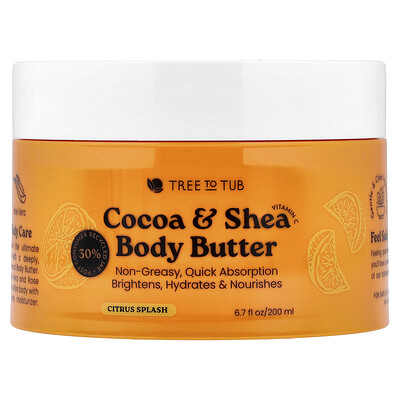 Product Image for Tree To Tub, Cocoa & Shea Body Butter, Citrus Splash , 6.7 fl oz (200 ml)