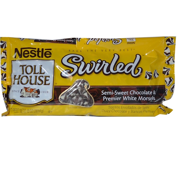 Nestle Toll House, Swirled, Semi-Sweet Chocolate & Premier White Morsels, 10 oz (283.4 g) (Discontinued Item) 