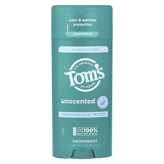 Tom's of Maine, Alumíniummentes dezodor, illatmentes, 3,25 uncia (92 g)