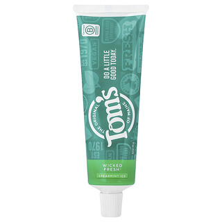 Tom's of Maine, Anticavity Toothpaste with Fluoride, Antikaries-Zahnpasta mit Fluorid, Wicked Fresh, grüne Minze, 113 g (4 oz.)