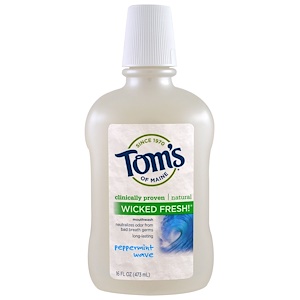 Отзывы о Томс оф Мэйн, Wicked Fresh!, Mouthwash, Peppermint Wave, 16 fl oz (473 ml)
