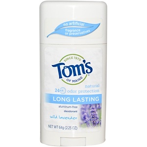 Tom's of Maine, Стойкий дезодорант, без алюминия, с дикой лавандой, 2,25 унции (64 г)