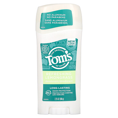 Toms of Maine натуральный дезодорант длительного действия, освежающий лемонграсс, 64г (2,25унции)