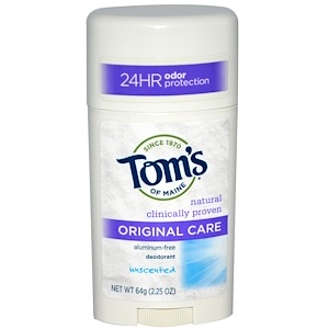 Tom's of Maine, Оригинальный, неароматизированный дезодорант, 2,25 унции (64 г)