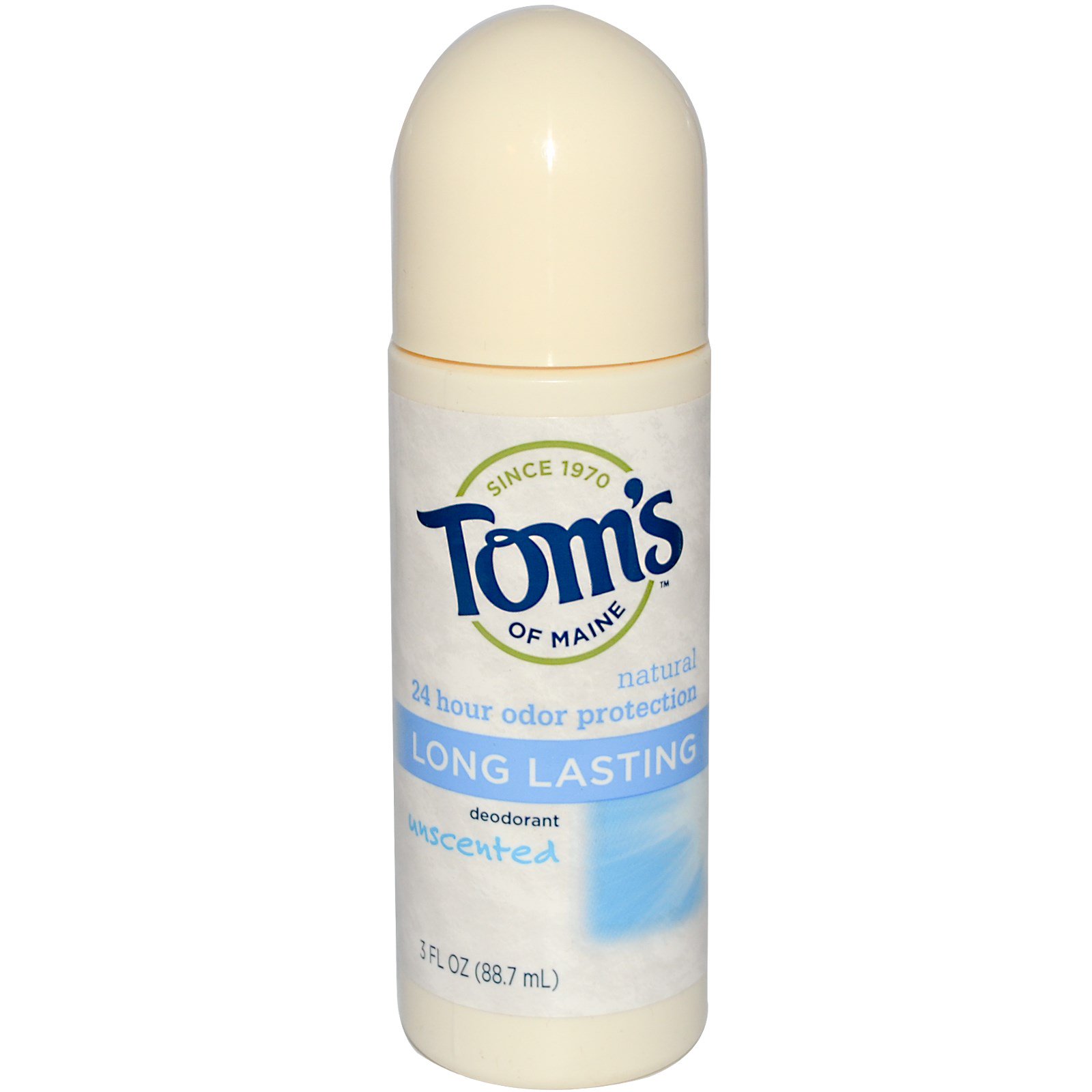 Tom's of Maine, Long Lasting RollOn Deodorant, Unscented, 3 fl oz (88.7 ml) iHerb