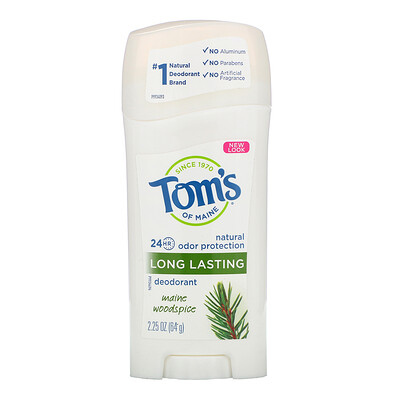 Tom's of Maine Natural Deodorant, Long Lasting, Maine Woodspice, 2.25 oz (64 g)