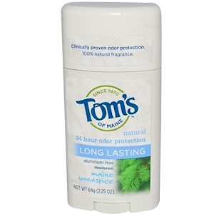 Tom's of Maine, Дезодорант без алюминия, долго держится, лесной запах, 2.25 унций (64 г) 