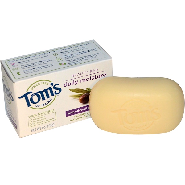 Tom's of Maine, Natural Beauty Bar, Daily Moisture with Olive Oil