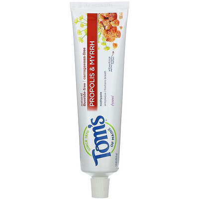 Купить Tom's of Maine зубная паста против налета с прополисом и миррой, без фторида, фенхель, 155, 9 г (5, 5 унции)