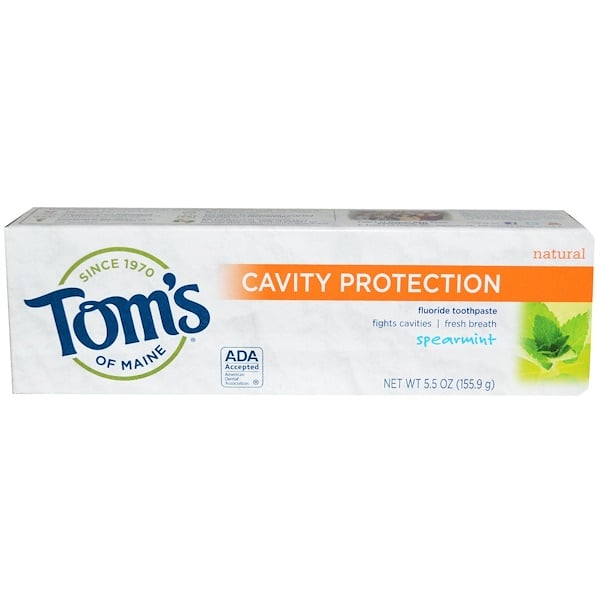 Tom's of Maine, Фторсодержащая зубная паста для защиты полости рта, мята, 5,5 унции (155,9 г)