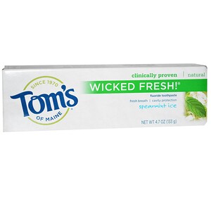 Отзывы о Томс оф Мэйн, Wicked Fresh!, Fluoride Toothpaste, Spearmint Ice, 4.7 oz (133 g)