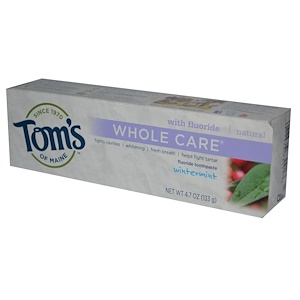 Отзывы о Томс оф Мэйн, Whole Care, Fluoride Toothpaste, Wintermint, 4.7 oz (133 g)