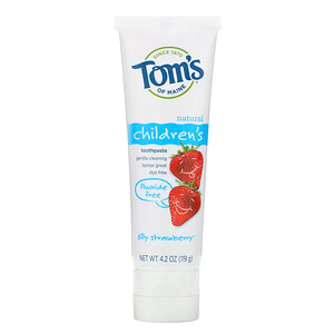 Отзывы о Томс оф Мэйн, Children's Toothpaste, Fluoride-Free, Silly Strawberry, 4.2 oz (119 g)