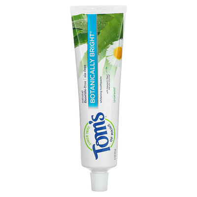 Купить Tom's of Maine Natural Botanically Bright Whitening Toothpaste, без фтора, мята, 133 г (4, 7 унции)