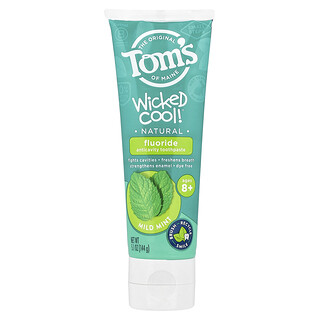 Tom's of Maine, Wicked Cool!, Natural Fluoride Anticavity Toothpaste, Ages 8+, Mild Mint , 5.1 oz (144 g)