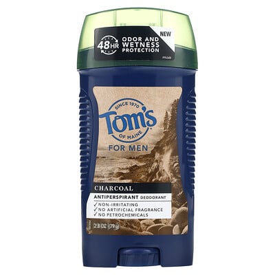 Tom's of Maine Дезодорант-антиперспирант для мужчин, древесный уголь, 79 г (2,8 унции)