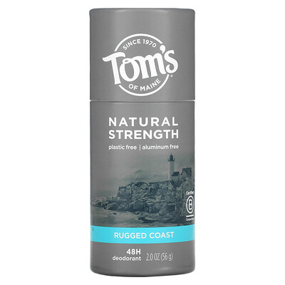 Купить Tom's of Maine Дезодорант Natural Strength 48H, без алюминия, прочный берег, 56 г (2 унции)