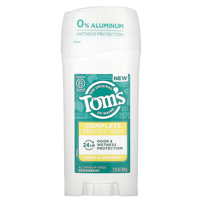 

Tom's of Maine, Aluminum Free Deodorant, Lemon & Bergamot, 2.25 oz (64 g)