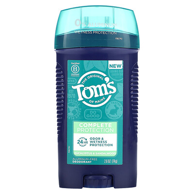 

Tom's of Maine, Complete Protection Aluminum-Free Deodorant, Eucalyptus & Sandalwood, 2.6 oz (74 g)