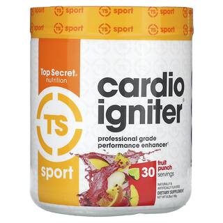 Top Secret Nutrition, スポーツ、カーディオイグナイター、プロフェッショナルグレードパフォーマンスエンハンサー、フルーツパンチ、180g（6.35オンス）