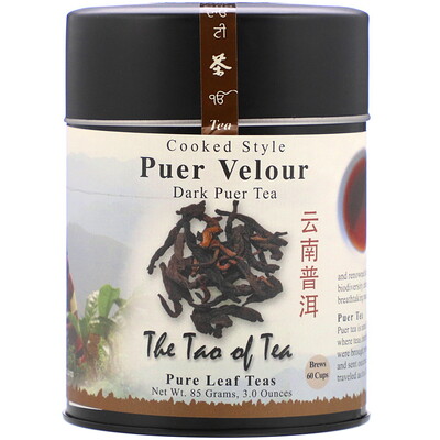 The Tao of Tea Cooked Style Puer Velour, Dark Puer Tea, 3 oz (85 g)