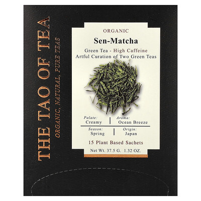 The Tao of Tea, Té verde orgánico, Sen-matcha, 15 sobres de origen vegetal, 37,5 g (1,32 oz)