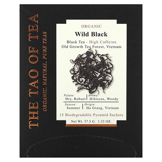 The Tao of Tea, Органичен черен чай, див черен, 15 пирамидални сашета, 1,32 унции (37,5 g)