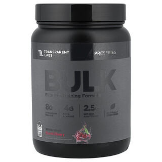 Transparent Labs, Preseries, Fórmula de preentrenamiento Bulk Elite, Cereza negra, 627 g (1,38 lb)