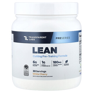 Transparent Labs, Pre Series, Fórmula de preentrenamiento para lograr una reducción magra, Cereza blanca, 411 g (0,91 lb)