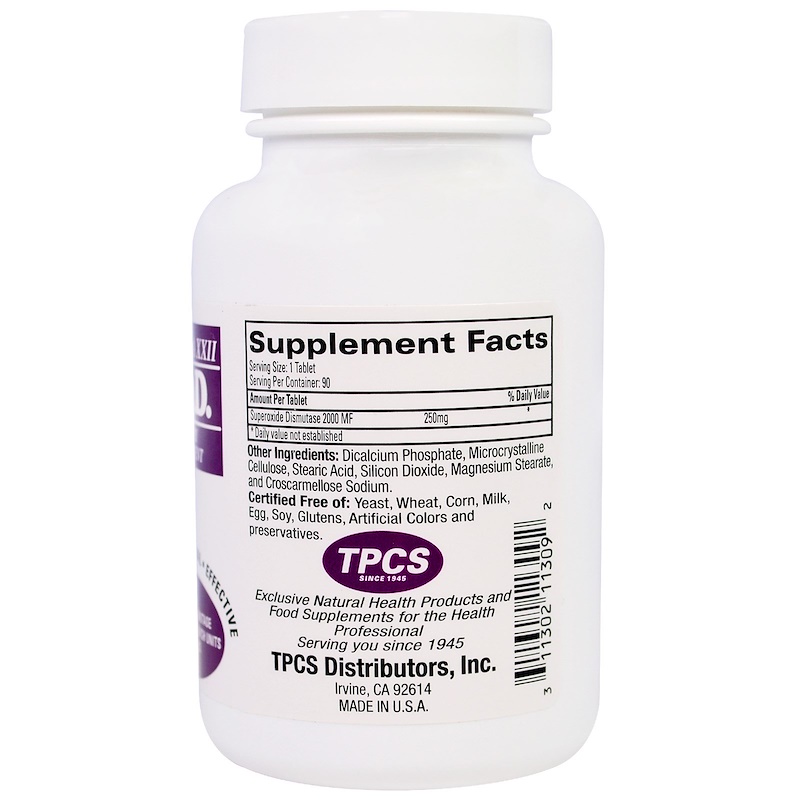 TPCS, SODスーパーオキシドジスムターゼ、90錠 iHerb