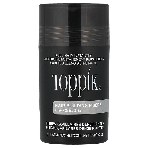 Toppik Hair Building Fibers, Gray, 0.42 oz (12 g)