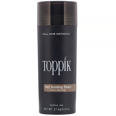 Toppik Hair Building Fibers, волокна, оттенок коричневый, 27,5 г